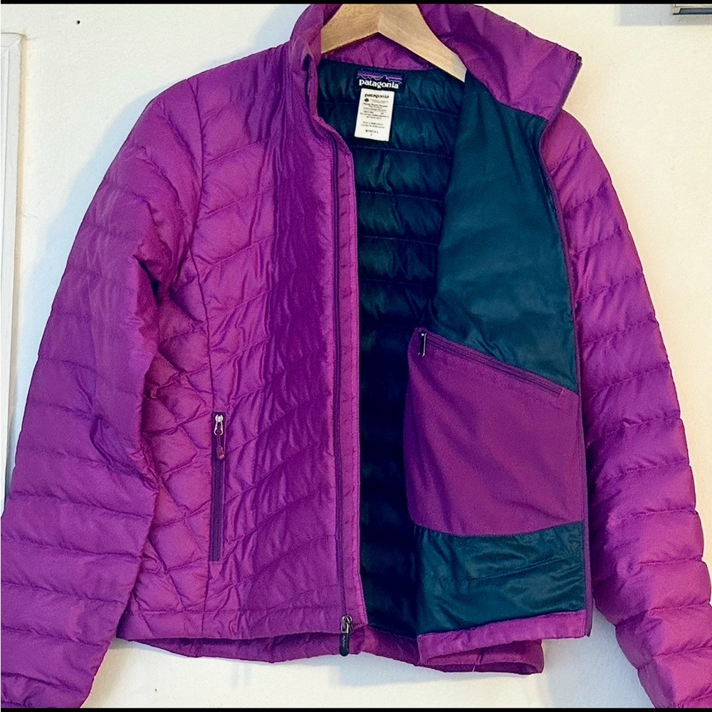 Patagonia Women's Down Sweater LKAT PURPLE 84682 S Goose Down& Re-Tool Headband - Picture 10 of 12